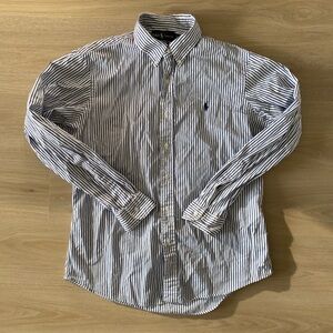 Mens Ralph Lauren Navy and White Striped Shirt Size L